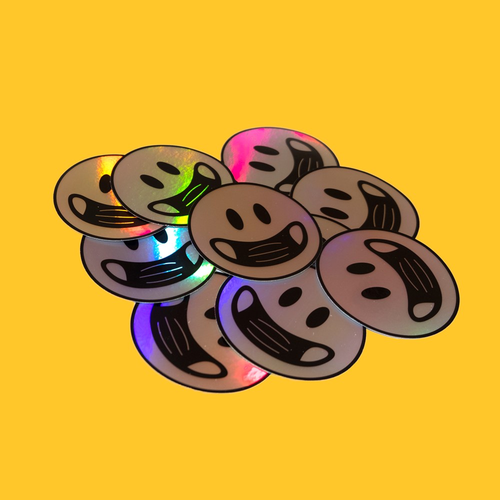 Picture of Holographic Smiley Mask Sticker